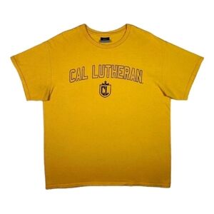 VINTAGE Cal Lutheran Kingsmen Shirt XL Gold Y2K Retro Collegiate Tee Made In USA